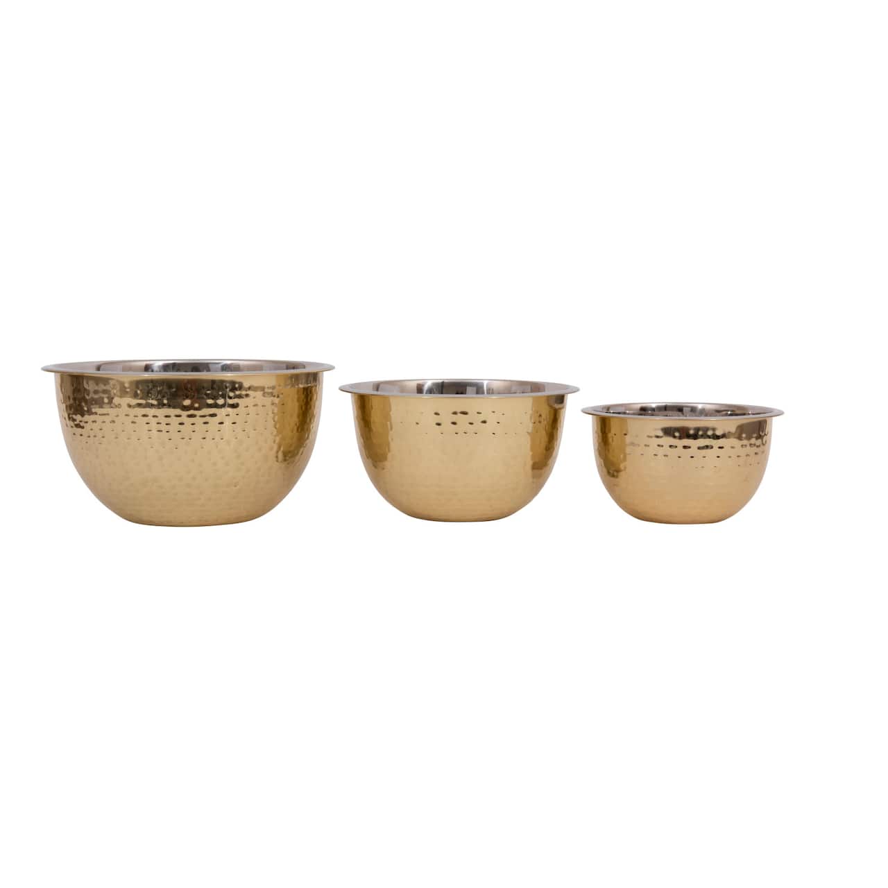 Hello Honey® Hammered Metallic Stainless Steel Bowls Set